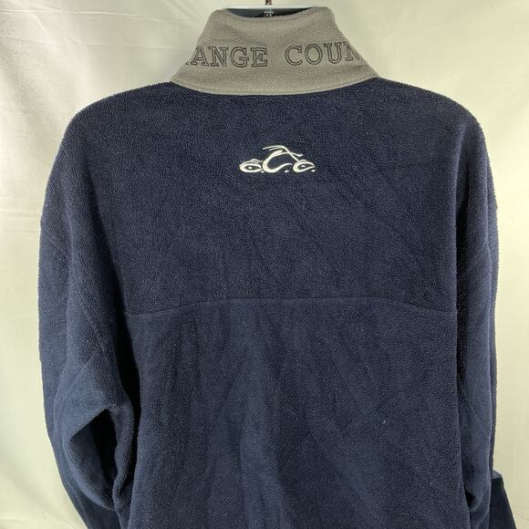 VINTAGE ORANGE COUNTY CHOPPERS MOTORCYCLE FLEECE 1/4 ZIP 2XL Y2K PULLOVER - Picture 4 of 11